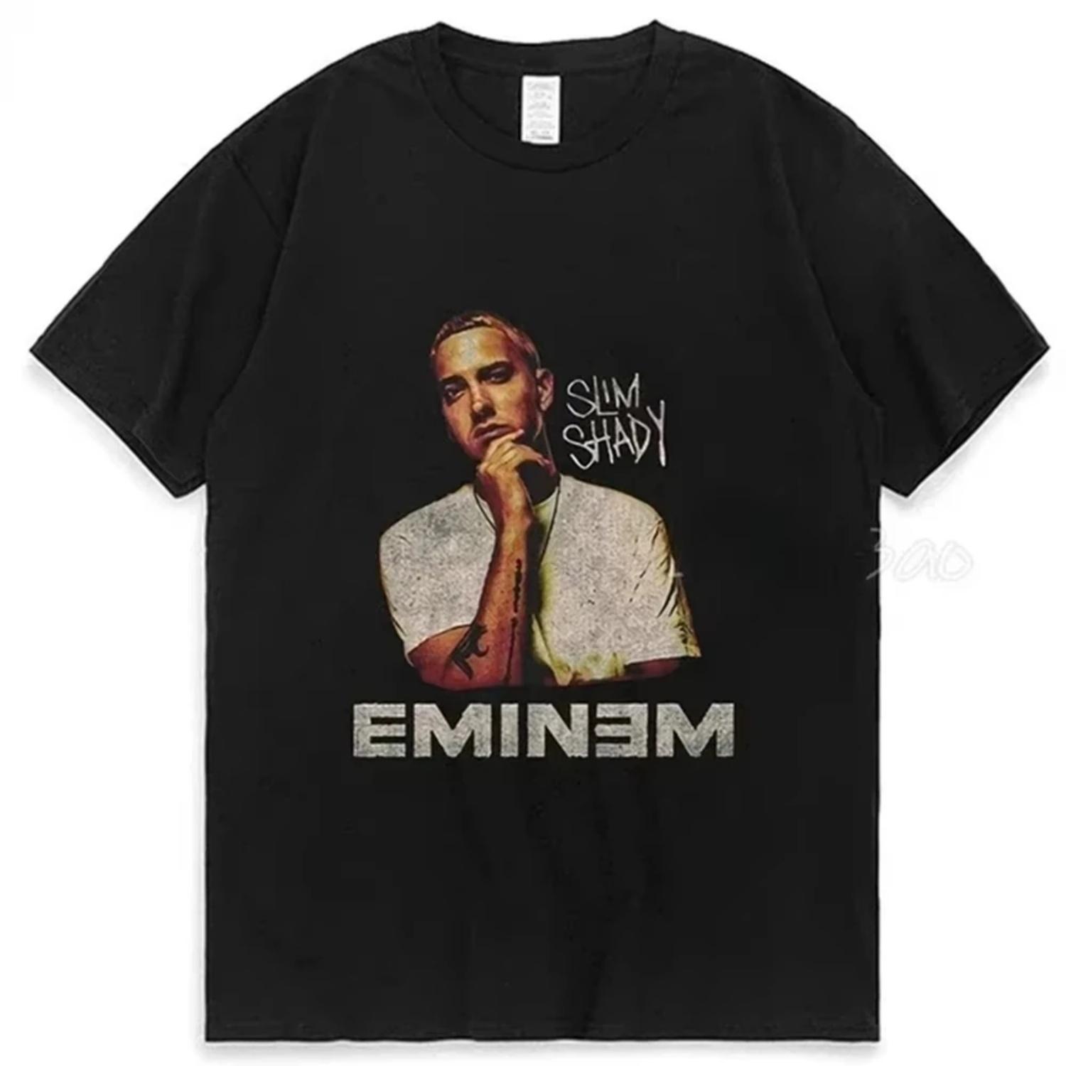 

2026 Rapper Eminem T Shirt Women Men Fashion T-shirts Hip Hop Tops Tees Rock Camisetas Boy Tees Summer New Unisex S чёрный