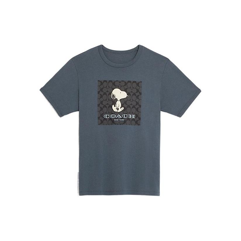 

Coach Cartoon Dog Print Round Neck Short Sleeve T-Shirt Men Tops Cement CE544-NAV XS