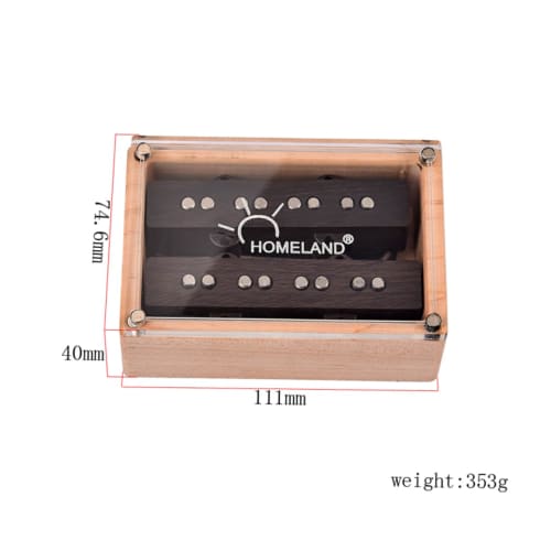 ABOOFAN Alnico V Bass Pickup Set for 4-String Woodgrain Neck and Bridge Electric Guitar, Each Pickup Pre-Wax Potted, Mounting Screws Included