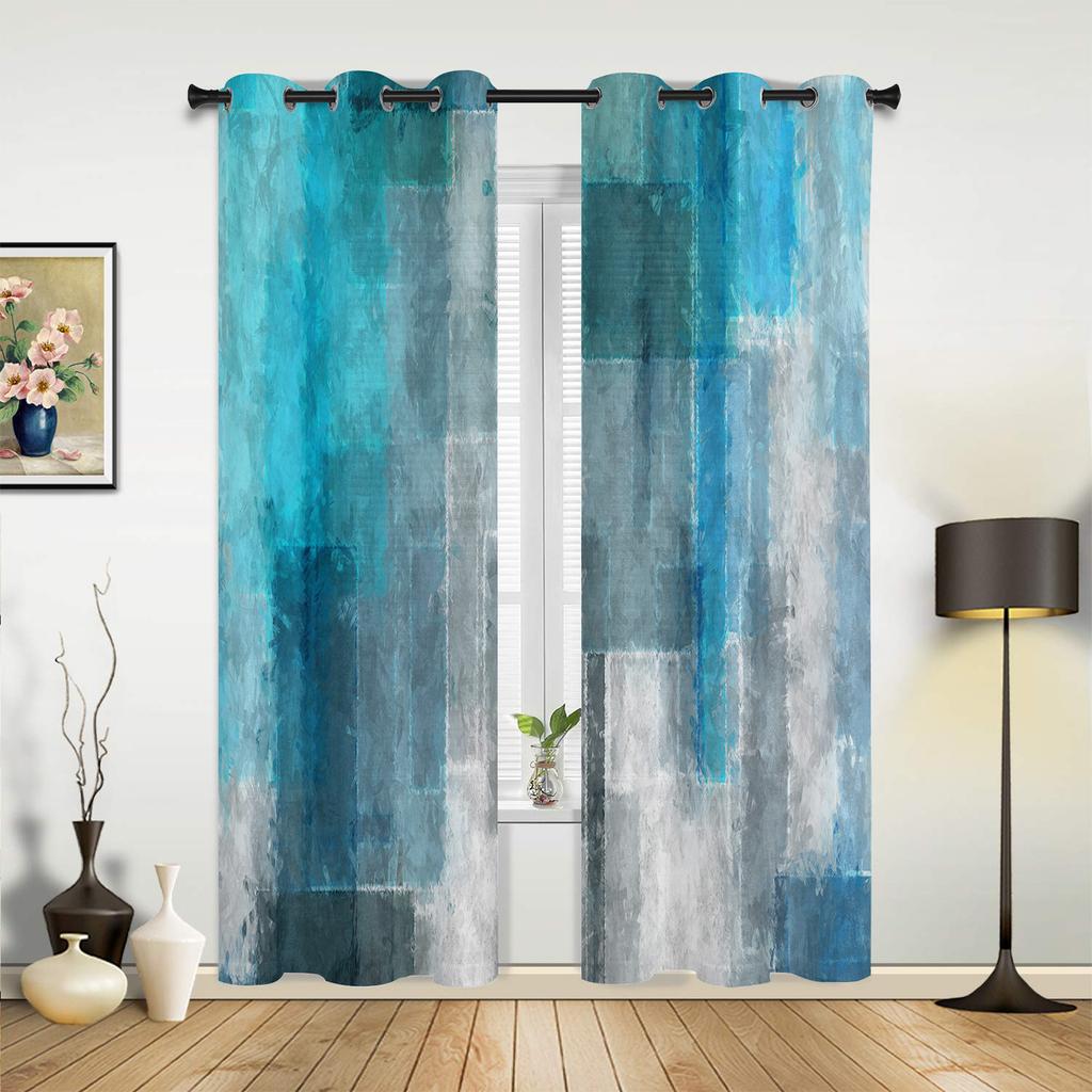 Oil Painting Abstract Hand Painted Vintage Curtains for Bedroom Living Room Drapes Kitchen Kid's Room Window Curtain Home Decor