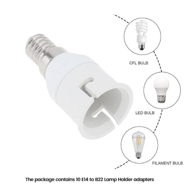 E14to B22 Light Socket Adapter With Fireproof Pc Material For Home And Commercial Use