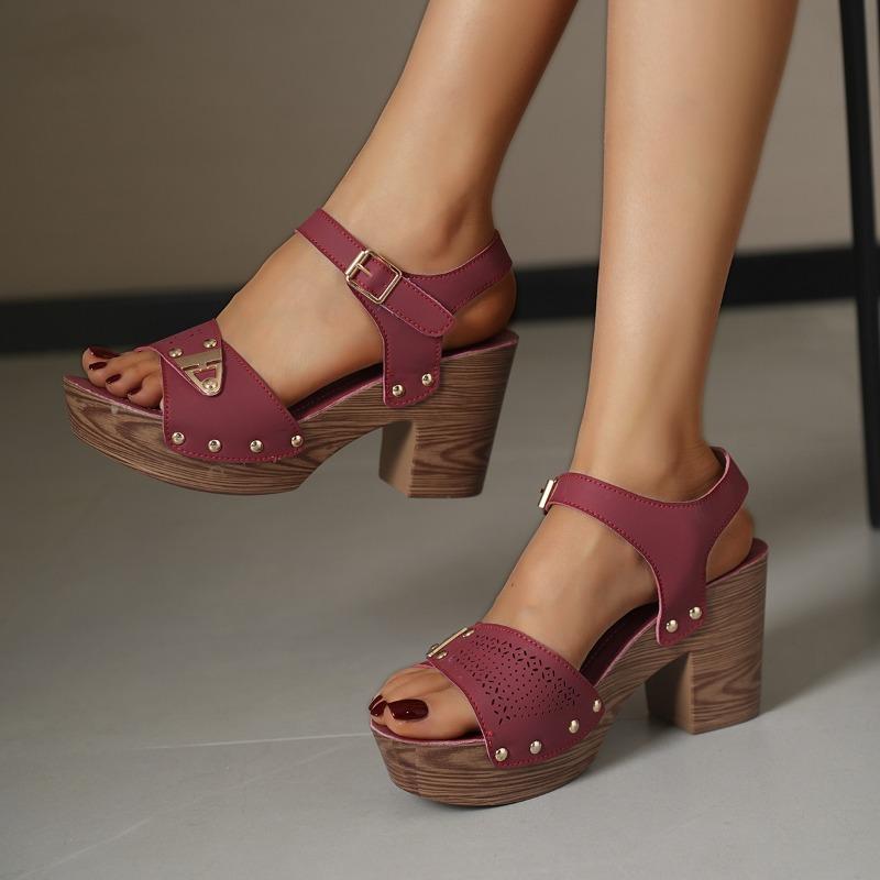 Sandali Donna Taglie Forti con Tacco Chunky, Comode Scarpe Casual Estive da Spiaggia