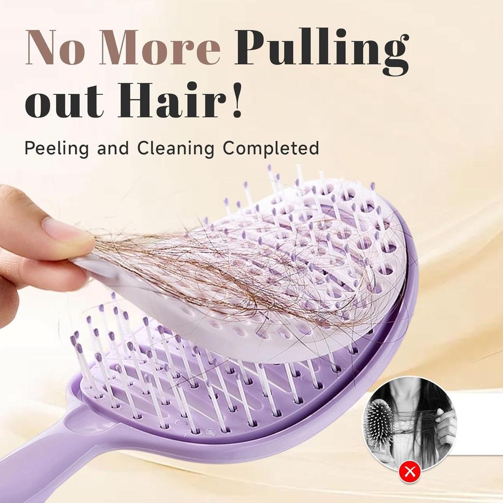 Peel Brush - Peel Hair Brush, Self Cleaning Hair Brush With Peel Off Liner, Detangler Brush for Wet and Dry Hair, Free Detangling for All Hair Types,