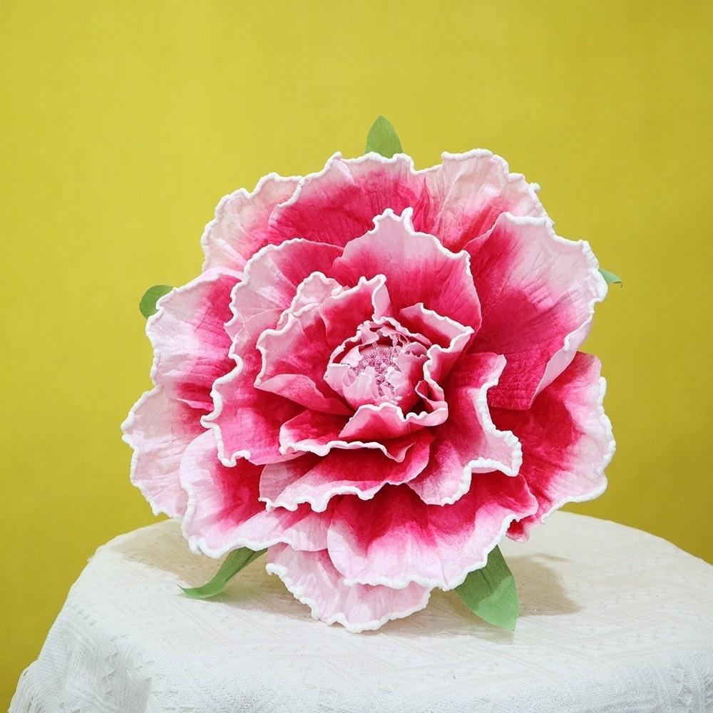 30cm Size Giant Velvet Peony High Quality Handmade Large Foaming Velvet Peony Dyeing Velvet Simulation Fake Flowers Props Decor