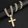 European and American Hot Selling Personalized Cross Cuban Chain Niche Design Full Diamond Hip-hop Cuban Chain Necklace Men's Necklace