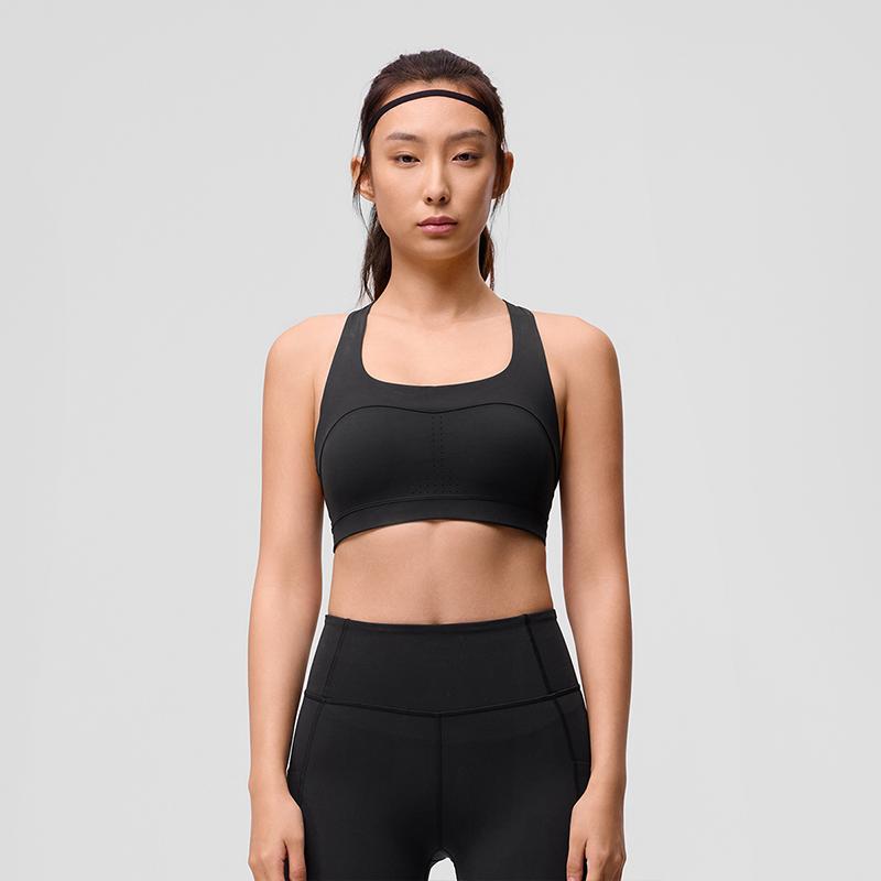 Saucony Solid U-Shaped Sports Bra Women underwear Black SC1230001DY-BK01