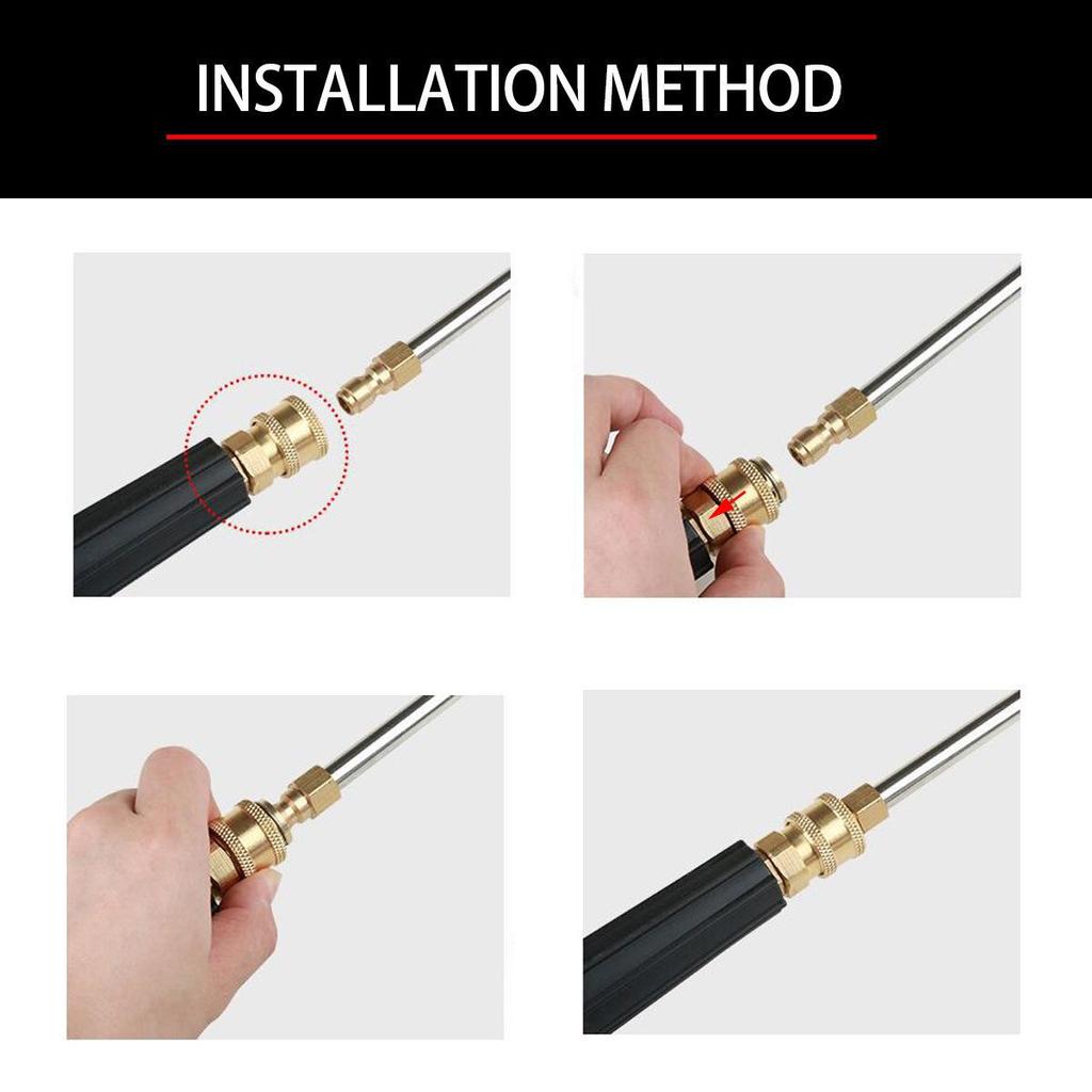 90° Elbow High-Pressure Car Wash Gun with U-Shaped Extension Rod and Fan-Shaped Nozzle