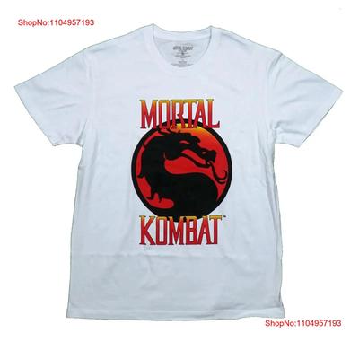 Mortal Kombat Men T Shirt Classic Logo On White Vintage Washed Designer Clothes Fashion Comfortable Breathable Stretched
