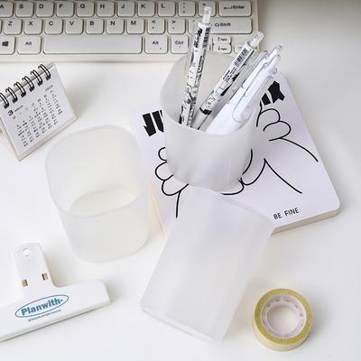 Puzdro na štetce na make-up Priehľadné úložné vedierko Stolný úložný box Priehľadné puzdro na perá Vstup Kuchynské úložné vedierko