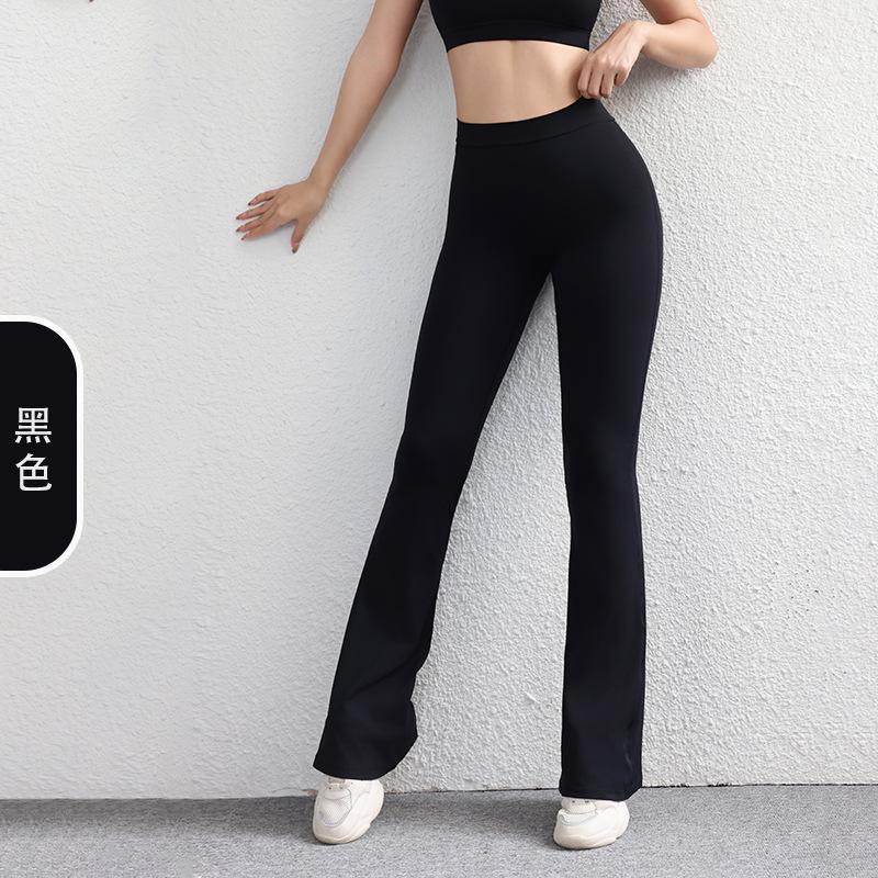 

Брюки клеш для йоги с V-образным вырезом сзади, эффект «персиковых ягодиц», спортивные брюки Naked, широкие штанины, фитнес-брюки, быстросохнущие микро-брюки, женские брюки для йоги S