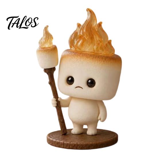 Christmas Home Accent Pieces Little Toasty Spirit LED Figurine, Cute Toast Figurine Night Light, Resin Healing Tabletop Decorations Marshmallow Shaped A