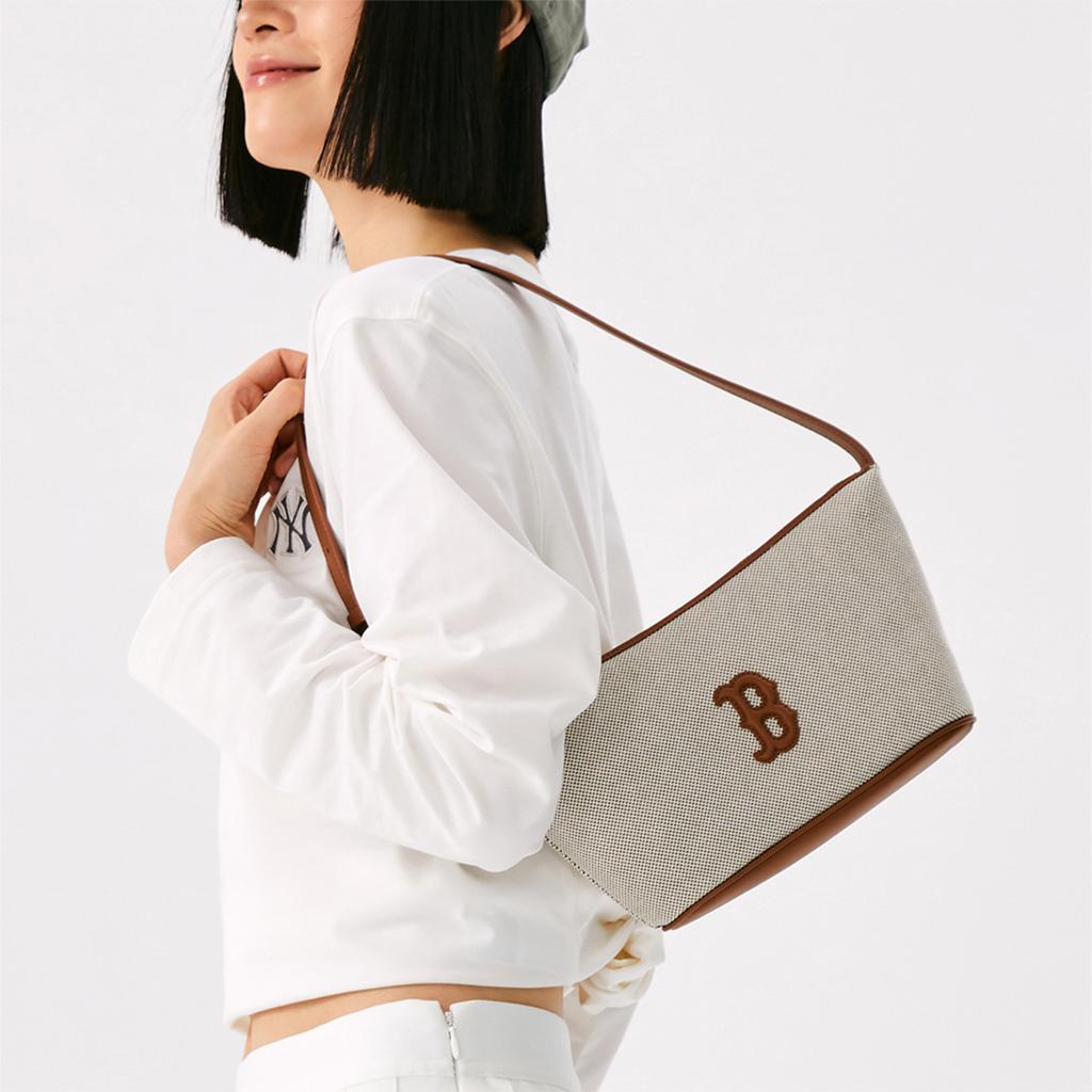 New MLB Basic Boston Red Sox Acrylic Shoulder Bag, Handbag, Crossbody Bag, Shoulder Bag Unisex Brown 3ABQBC15N-43BRD