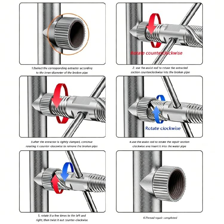 /Set Double Head Screw Extractor Drill Bit Set Faucet Valves Damaged Water Pipe Broken Bolt Screws Removing Tool