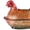 Hen Nest Glass Dish with Lid Vintage Dessert Snack Plate Multi-Purpose Retro Crystal Glasses Candy Jar for Home Decoration