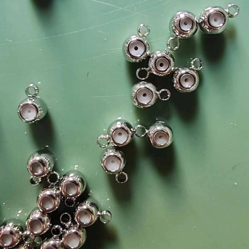 Set of 20 Silicone Plug Stopper Bead Spacer Beads for Necklaces and Bracelets Stainless Steel Jewelry Positioning Beads