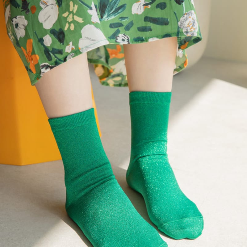 SNOOZY Glitter Sparkly Socks - Green