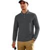 Herren Amerikanisches Locker geschnittenes Jacquard Langarm Poloshirt Schnell trocknend Atmungsaktiv Golf Top