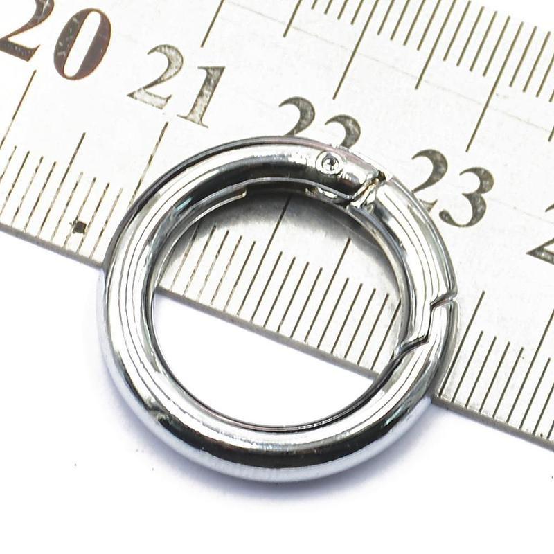 5 Pcs circle round carabiner hook keyring buckle 25mm snap clips keychain EW