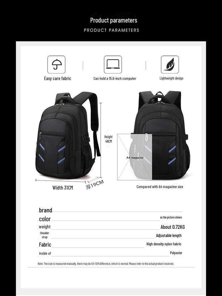 Large-Capacity Water-Repellent Oxford Backpack for Men - New Style School and Business Laptop Bag