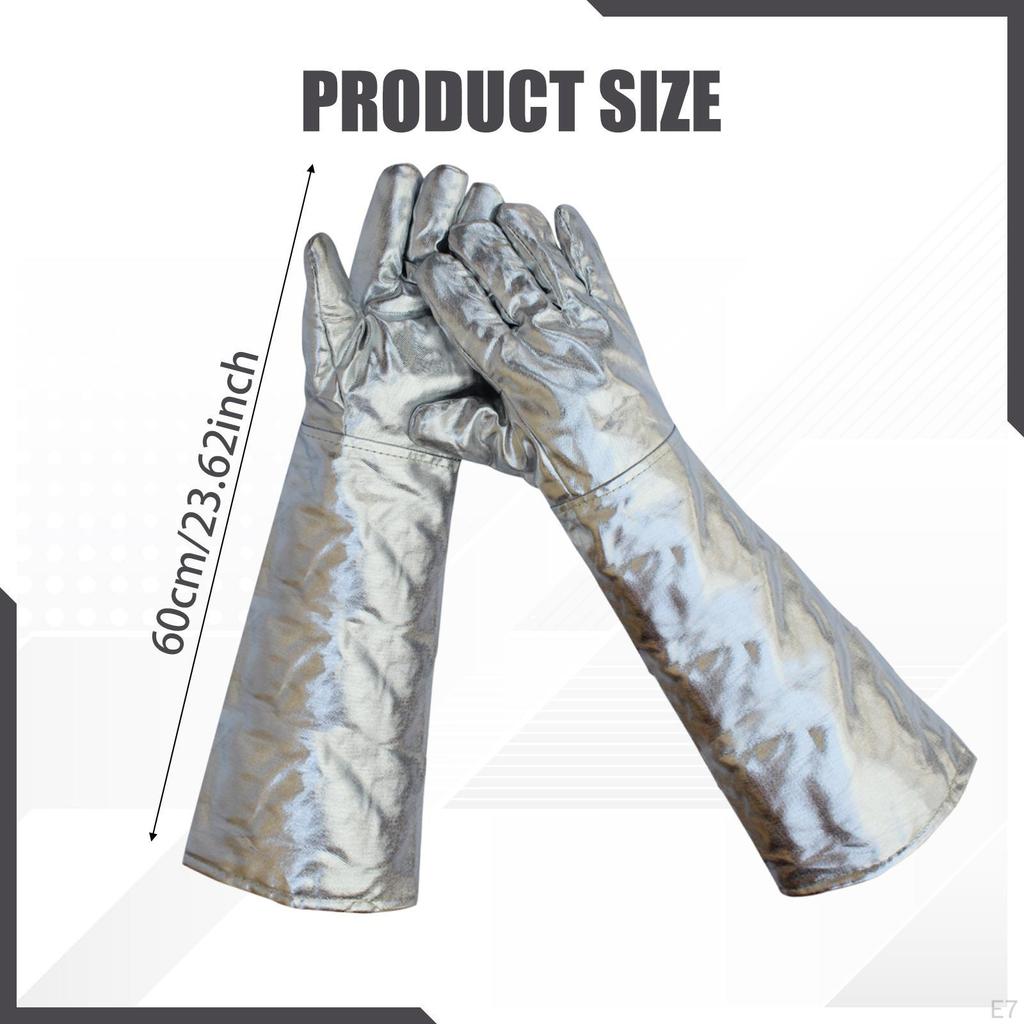 2 Aluminum Foil Welding Gloves, Heat Insulating Comfortable, Professional, Resistant
