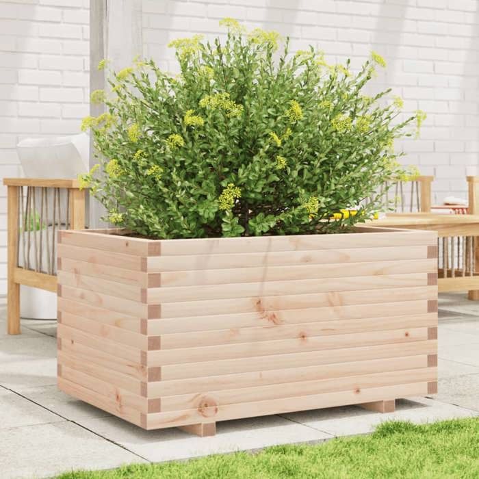 VidaXL Jardinière 90x60x49,5 cm bois de pin massif, jardinière d'extérieur, bac à fleurs, bac à tomates, jardinière de 3282564