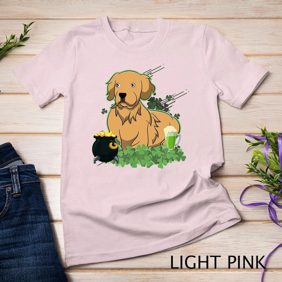 St Patricks Day Golden Retriever Dog T-Shirt Unisex T-shirt 6 M