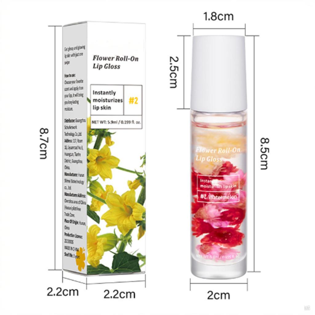 1Pc Sweet Scented Roll-On Lip Gloss, Smooth Rolling Ball Design for Moisturizing Lip Care, Non-Sticky Shine Daily Hydrating Lip Gloss