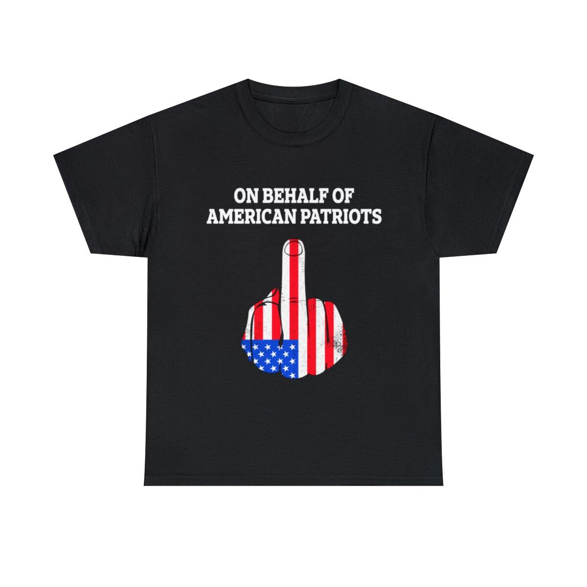 Americana T Shirt Unisex Adult American Flag Patriotic Middle Finger Offensive 2XL