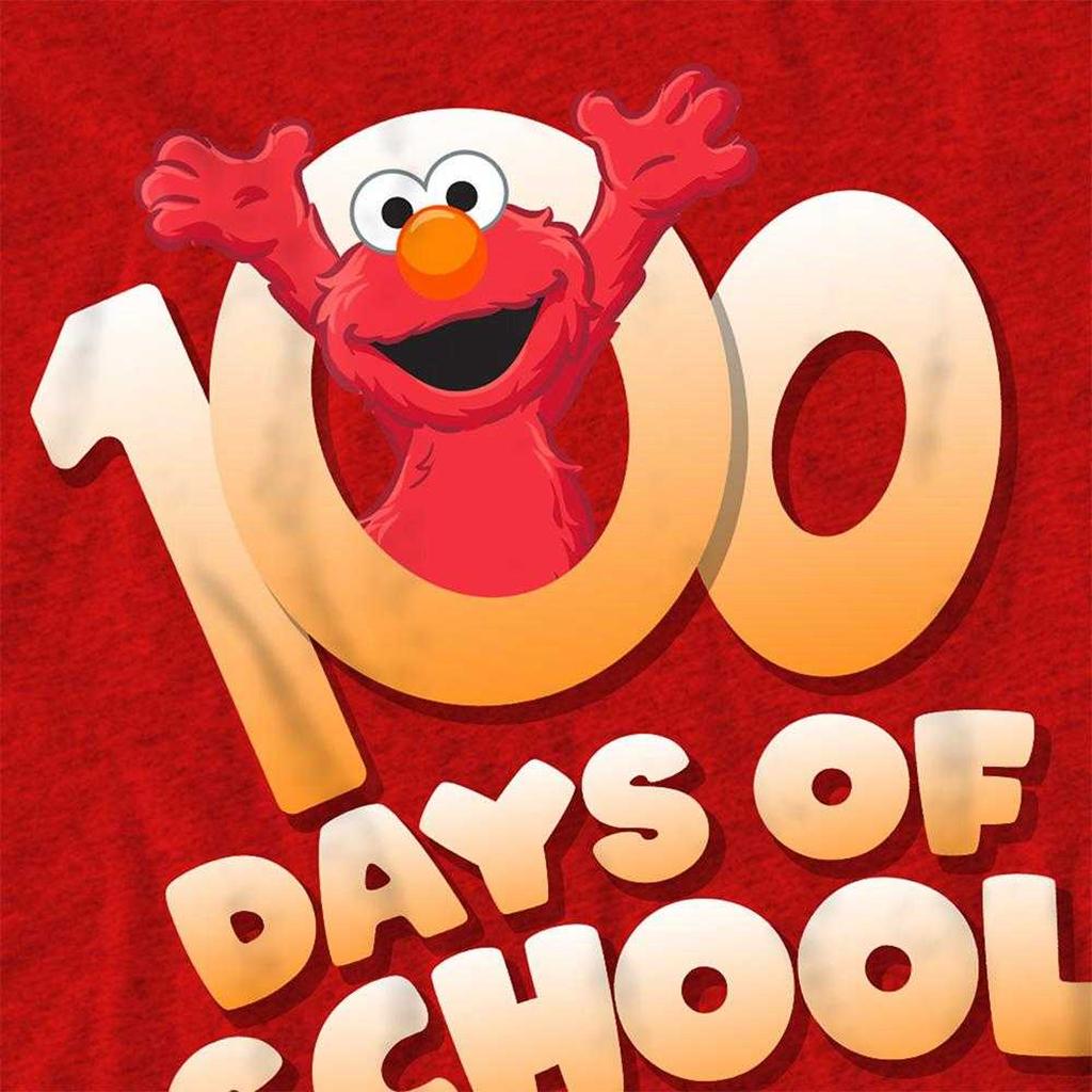 Sesame Street Unisex Adult 100 Days Of School Elmo Heather T-Shirt
