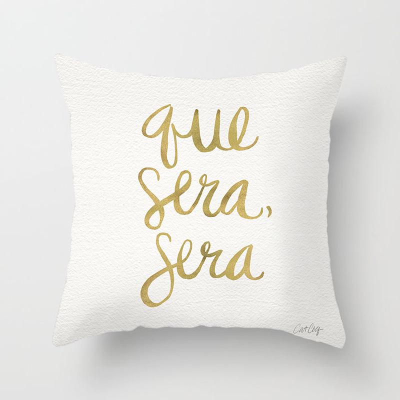 Home Furnishings Simple Golden Sofa Pillow Cover Digitally Printed Car Cushion Cover