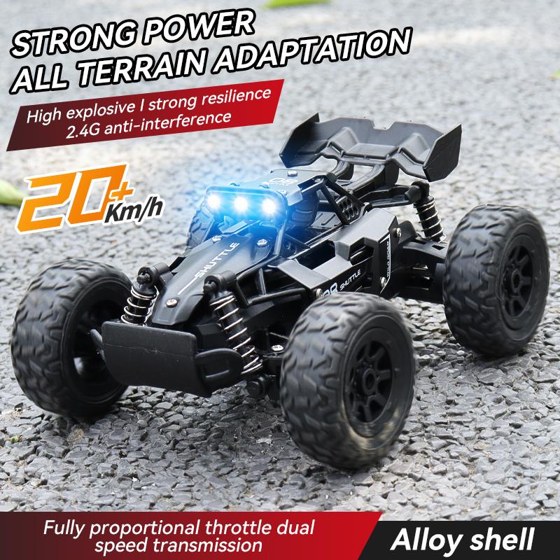1:32 New Alloy 4WD RC Car Off Road Remote Control Car Radio Buggy Truck Racing Drift with Led Lights RTR Vehicle Children’s Toys