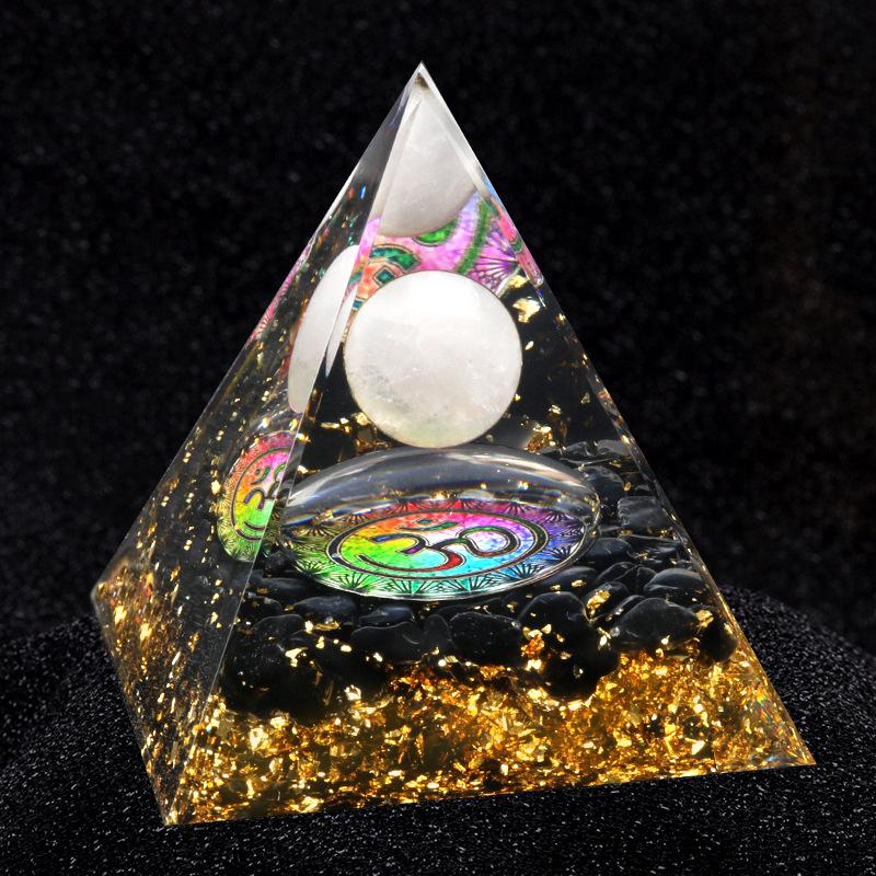 Crystal Agate 5cm Pyramid Crushed Stones Epoxy Resin Grinding and Watering Jinhua Home Office Desktop Decorations Crafts