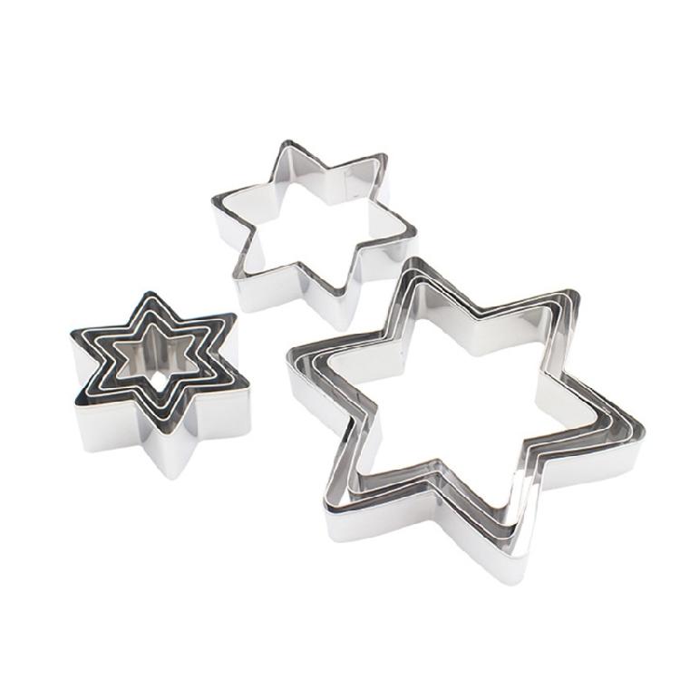 10 PCS Food-Grade Stainless Steel Star Theme Christmas Cookie Cutter Baking Gift
