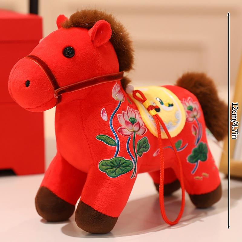 Horse Year Plush Pony Keychain Mascot Pendant Plush Pony Spring Festival Christmas Party Gift Pony Pendants Decoration Gifts
