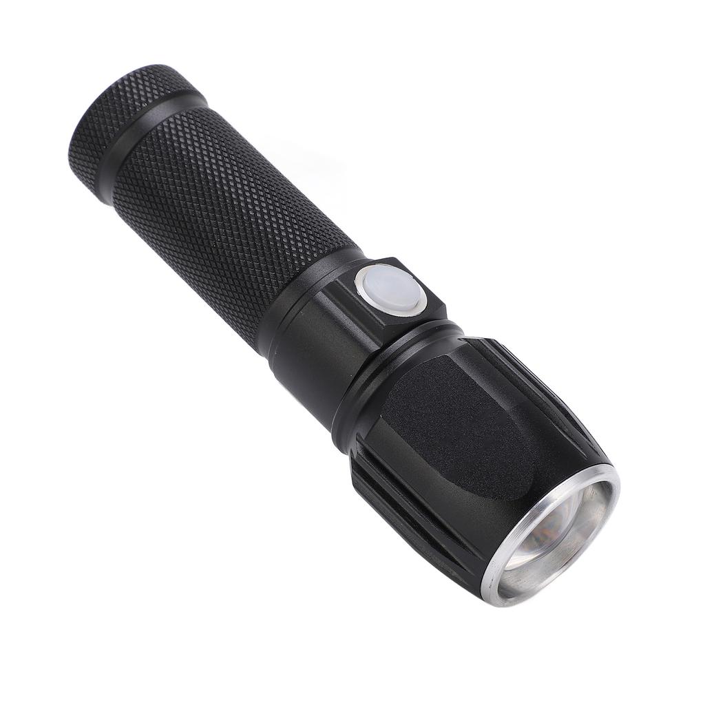 Flash Light P01 Portable Waterproof Black Handheld Flashlights with Data Cable for Camping Hiking Walking
