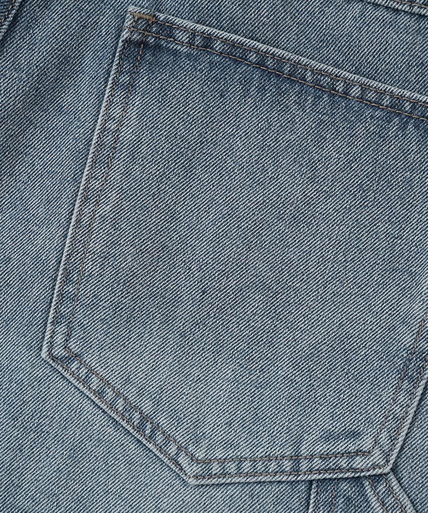 Descheuis Everyday Single-Pleat Carpenter Bermuda Denim Pants Vintage Blue (Type B)
