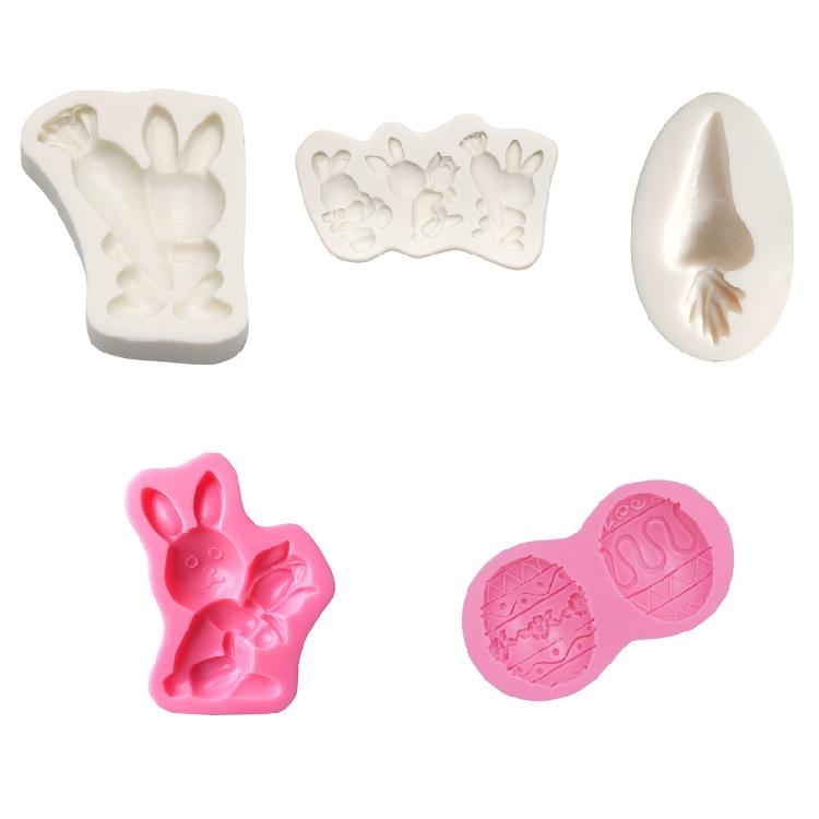 Rabbit Silicone Bakeware Mold for Baking Easter Day Party Corrosion Resistance