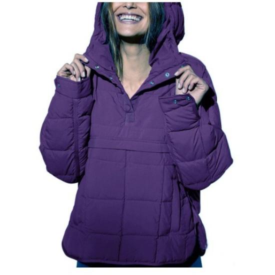 

Квіткові куртки для жінок Легка куртка з довгим рукавом на ґудзиках Тепле зимове пальто Верхній одяг з кишенями M темно-фіолетовий колір