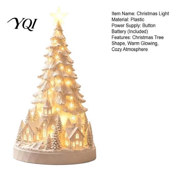 Desktop Decorative Tree LED Light Up Snowy Christmas Tabletop Decoration, Mini Night Festive Room Decoration Light, Indoor Holiday for Living