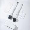 4 in 1 Toilet Bowl Brush Holder Set Wall Hanging Toilet Brush Kit Without Drilling for Bathroom RV Deep Cleaning