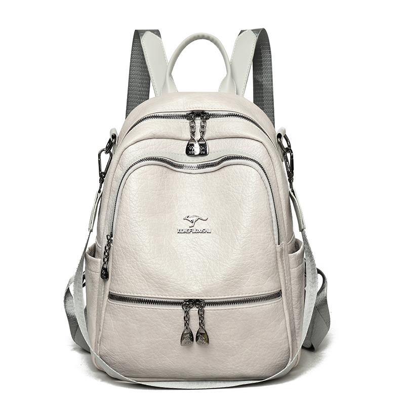 PU Backpack Women's Outdoor Travel Backpack Multi-function Shoulder Bag