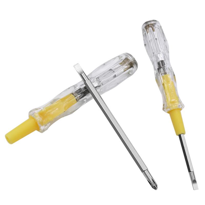 

3Pcs Electrical Test Pen 100-500V Electric Tester Multifunctional Test Pencil Slotted Double-Headed Screwdriver Tester Pen random color 3pcs