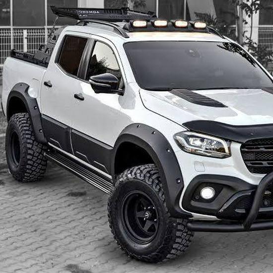 Mercedes-Benz X-Class X250D Pickup with Studded Wheel Arches, GT Mudguards, and Wide Body Kit