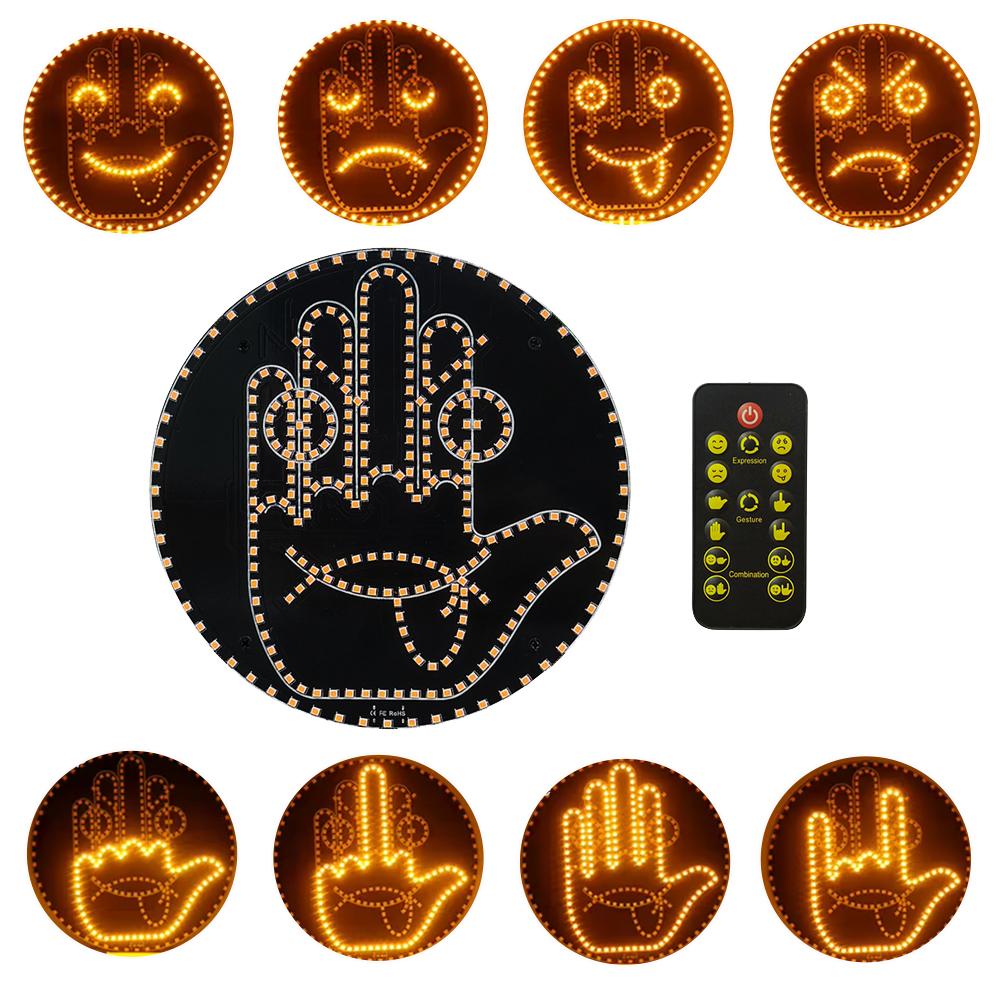 

LED Car Expression Light With Remote Auto Remote Control Rear Window Multi-function Warning Reminder Lamp Road Rage expression
