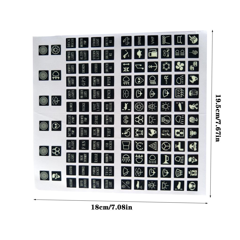 PVC Luminous Rocker Switch Label Car Sticker Truck Instrument Decoration Circuit Panel Decal Car Styling Accessories