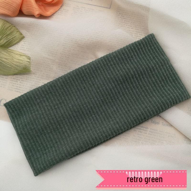 Unisex Wide-Edged Knitted Elastic Headband for Sports, Fitness, and Face Washing