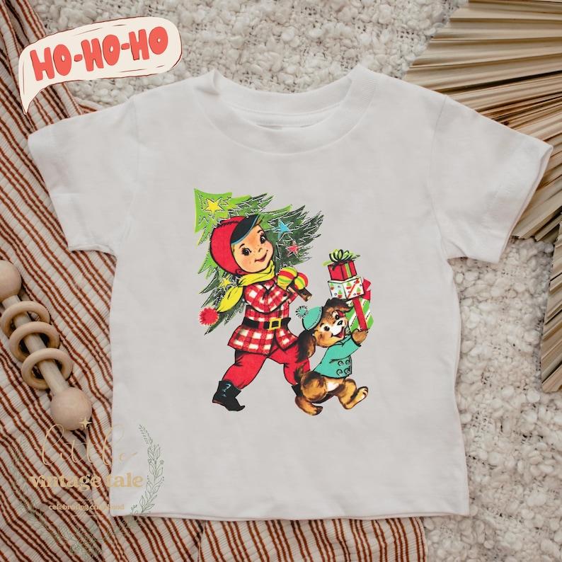 Retro Christmas Kids T-Shirt – Holiday Graphic Tee 110