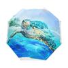 Ocean Sea Turtle Folding Rain Sun Umbrella Sea Creatures Travel Umbrellas Compact Lightweight Windproof for Teens Adults Kids