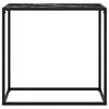 Console Table Black 80 X 35 X 75 Cm Tempered Glass