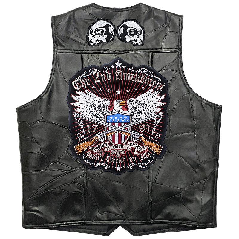 

Уличный мотоциклетный жилет, верхняя одежда для верховой езды, майка без рукавов, кожаный зажим Harley с вышивкой 11 знаков S